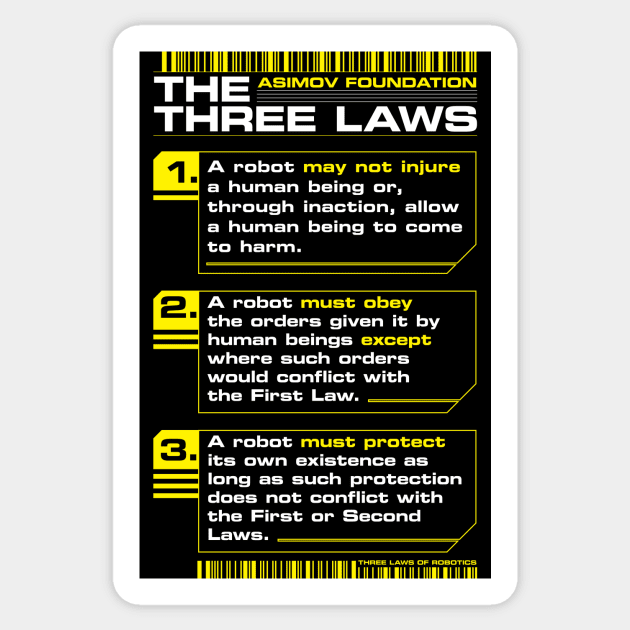 3 LAWS v2 Sticker by Krobilad